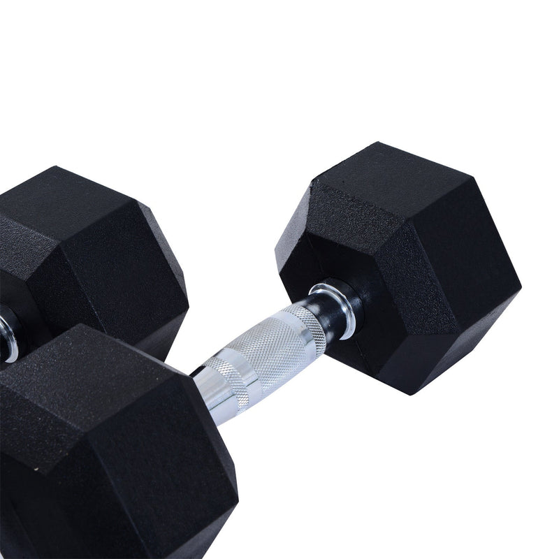 HOMCOM Rubber Hexagonal Dumbbell Set,2 pcs x 10 kg