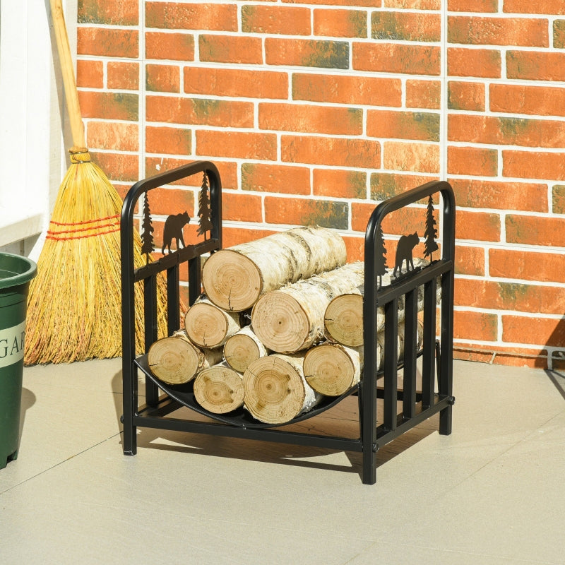 Firewood Log Rack Curved Fireplace Holder