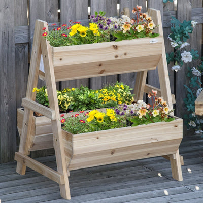 Wood Raised Garden Bed- Natural