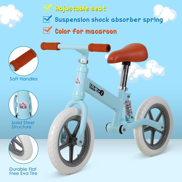 Toddler Balance Bike No Pedal Walk Training - Blue