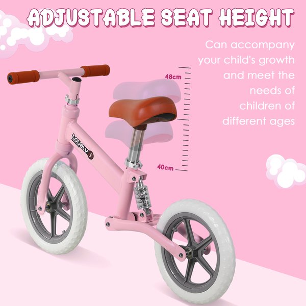 Toddler Balance Bike No Pedal Walk Training - Pink