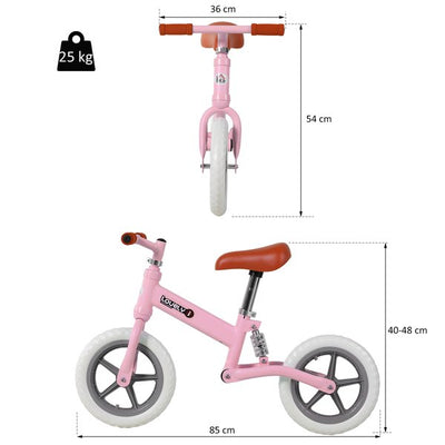 Toddler Balance Bike No Pedal Walk Training - Pink