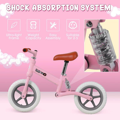 Toddler Balance Bike No Pedal Walk Training - Pink