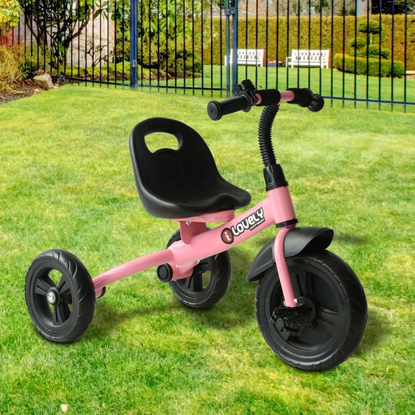 Toddler Three Wheel Plastic Tricycle Bike- Pink