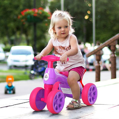 Toddler Training Walker Balance Ride-On Toy With Rubber Wheels - Purple