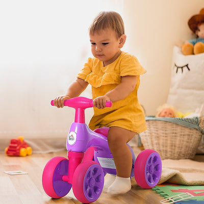 Toddler Training Walker Balance Ride-On Toy With Rubber Wheels - Purple