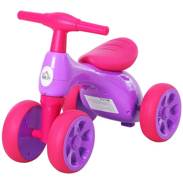 Toddler Training Walker Balance Ride-On Toy With Rubber Wheels - Purple