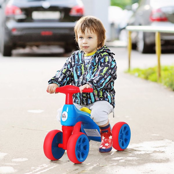 Toddler Training Walker Balance Ride-On Toy With Rubber Wheels - Blue