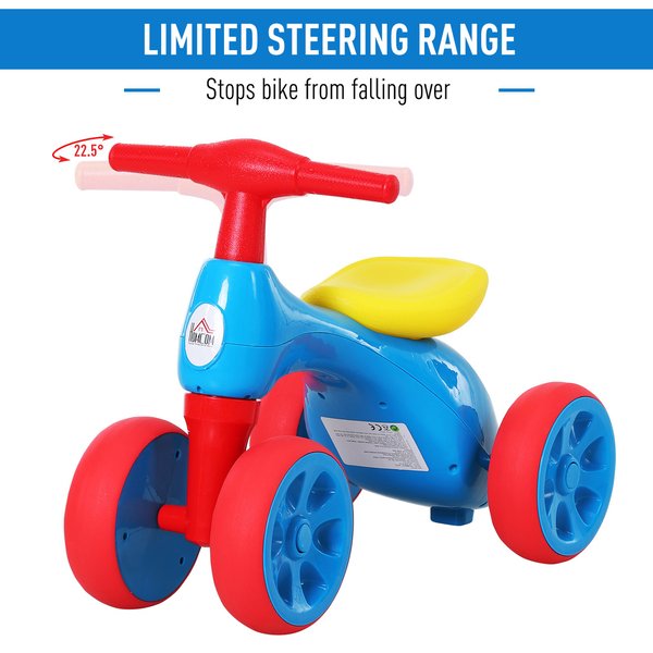 Toddler Training Walker Balance Ride-On Toy With Rubber Wheels - Blue