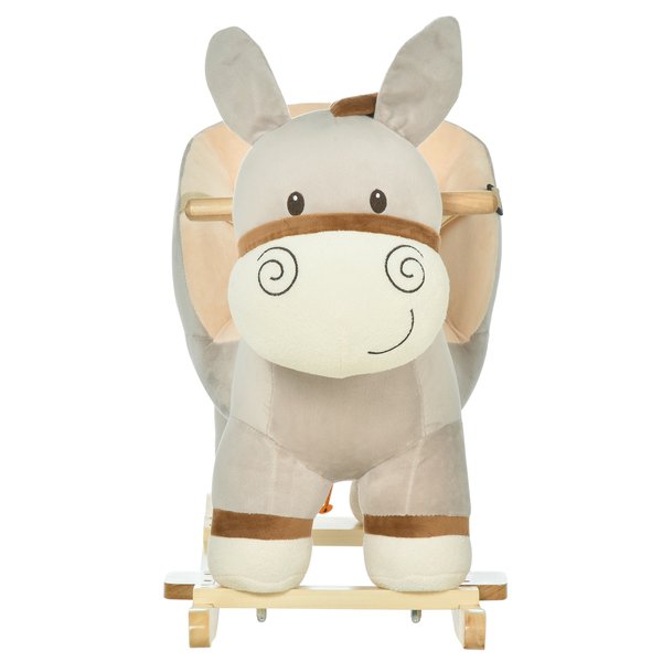 Toddlers Donkey Plush Rocking Ride W/ Sound - Grey