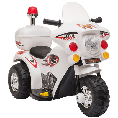 Toddlers Electric PP Motorcycle Ride On Trike - White