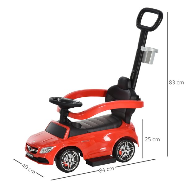 Toddlers Car Mercedes-Benz Ride Stroller - Red