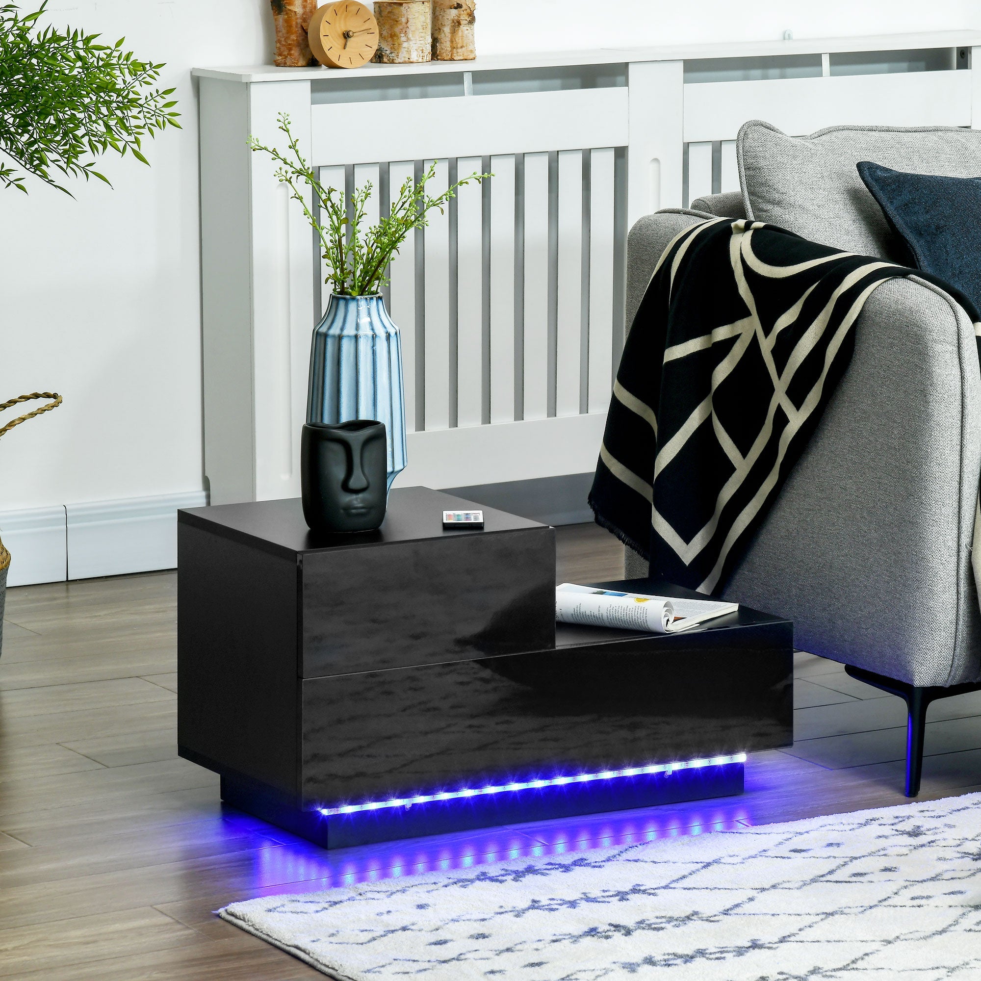 Rgb bedside outlet table