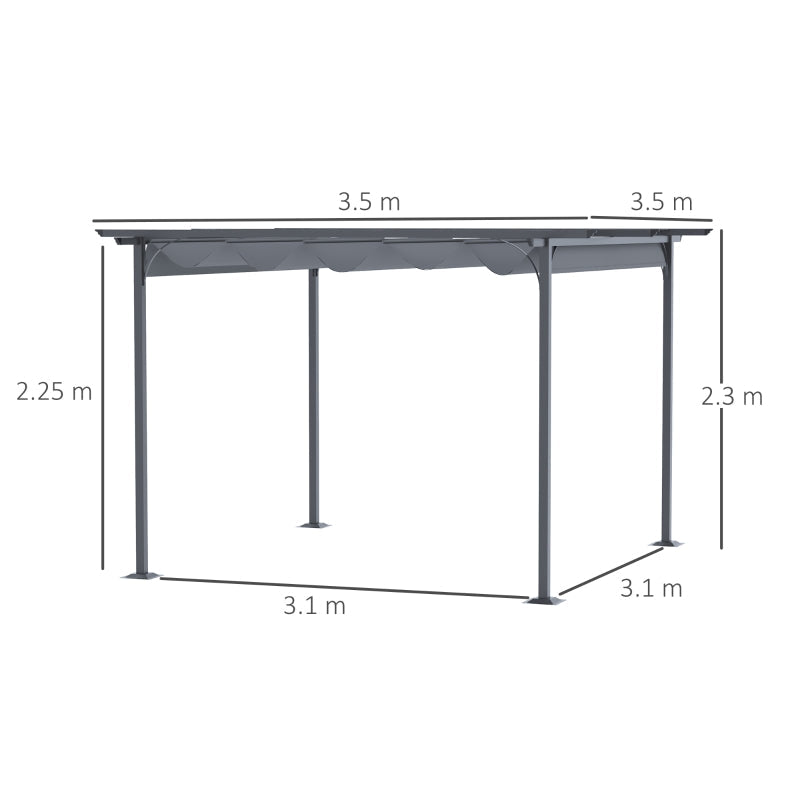 Metal Pergola Gazebo Awning - Grey