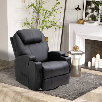 Recliner Armchair Massage , Black