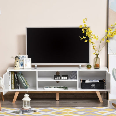 Scandinavian-Style TV Stand - White