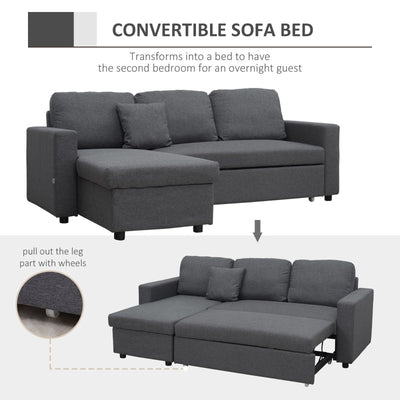 3 Seater Corner Sofa Bed With Storage