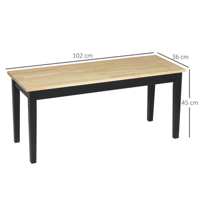 102 Cm Wood Dining Bench For 2 People, Natural Effect