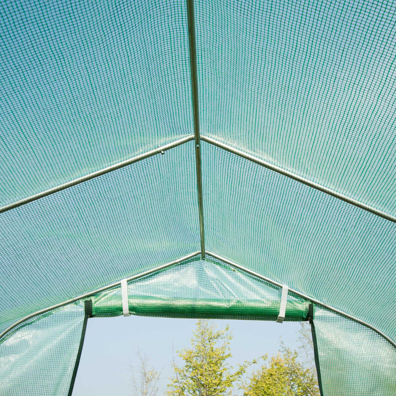 Outsunny Walk in Polytunnel Greenhouse with Windows and Door for Garden, Backyard (3 x 2M)