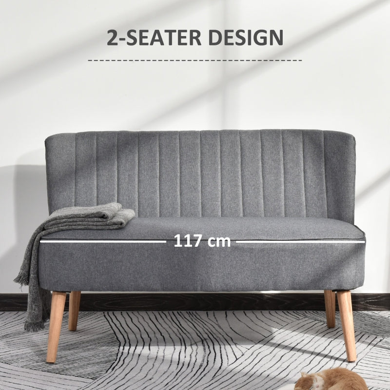 Modern Double Seat Sofa Loveseat Couch ,Grey