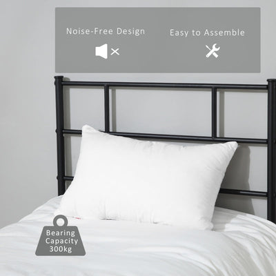 Single Metal Bed Frame Solid Bedstead Base