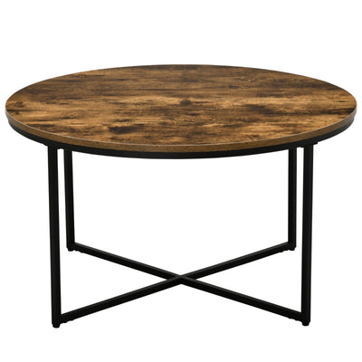 Round Coffee Table, Rustic Brown