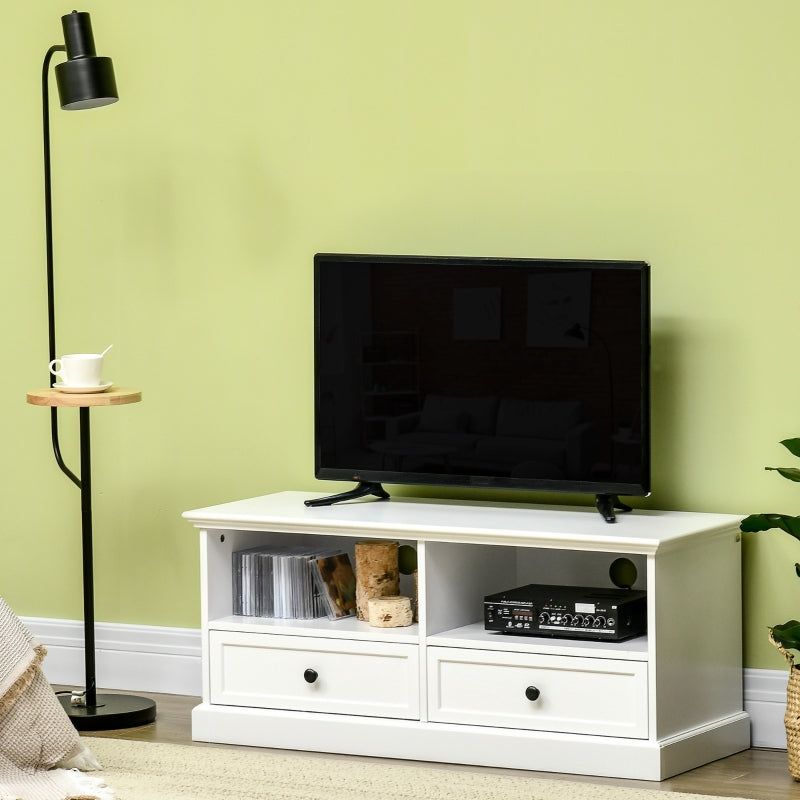 Classic-Look TV Cabinet, With Storage - White