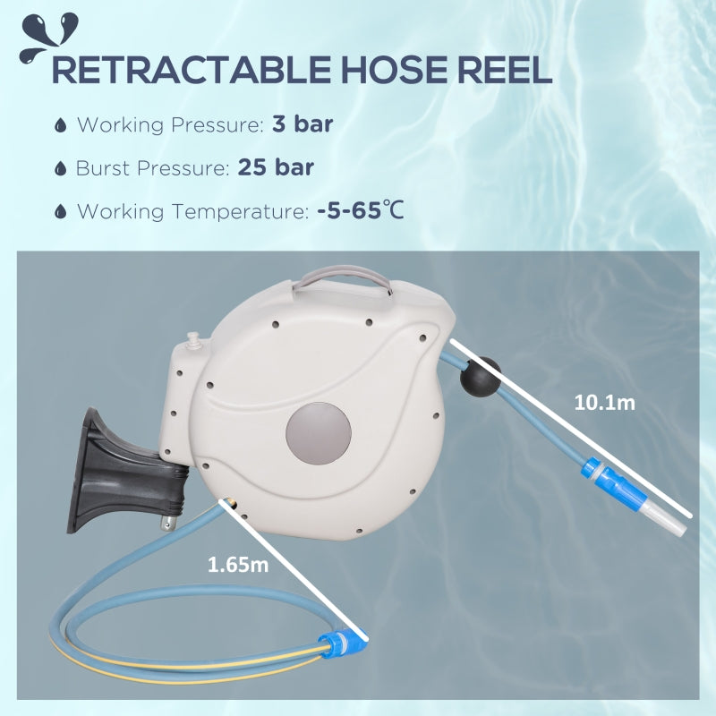 Retractable Hose Reel , 180° Swivel Wall Mounted Bracket