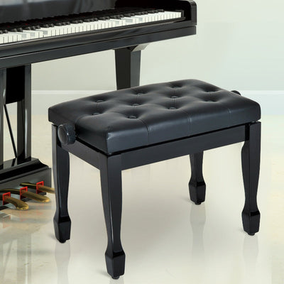 PU Leather Upholstered Piano Stool, White