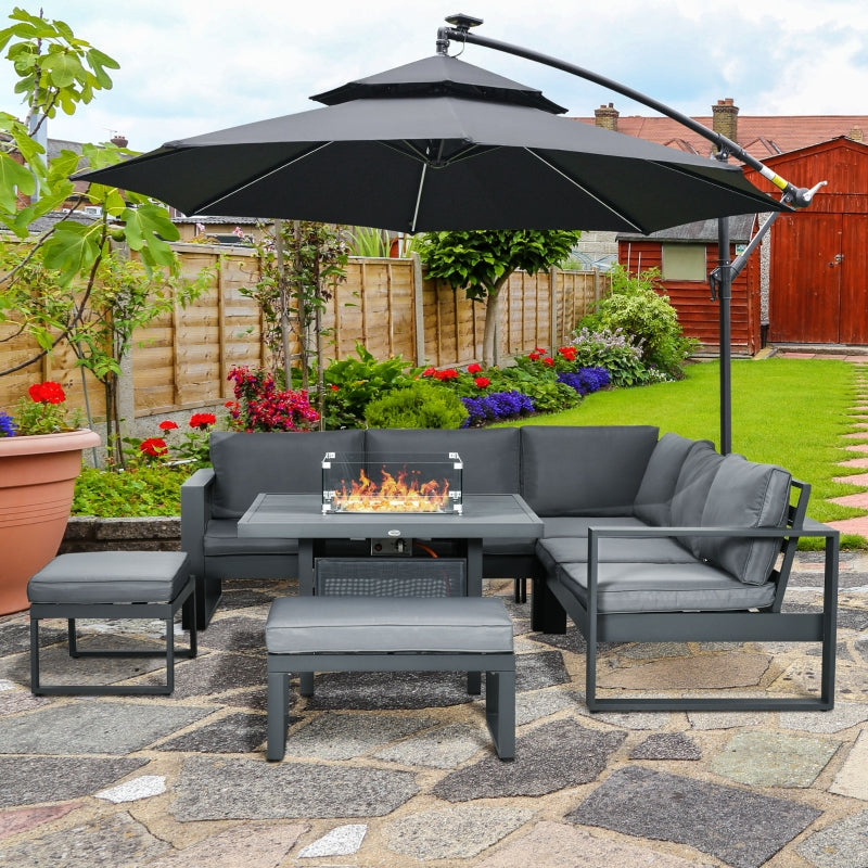 6 PCs Aluminium Garden Furniture Set- Grey