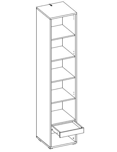 CP-07 Tall Storage Cabinet for Vertical Wall Bed Concept Pro [Oak Sonoma]