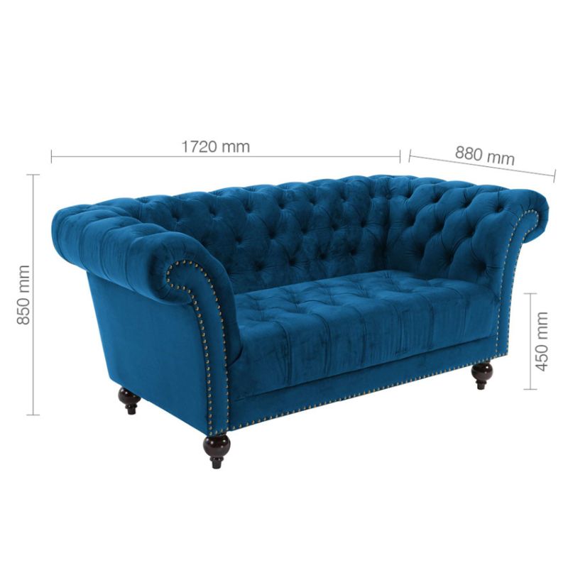 Birlea Chester 2 Seater Sofa Midnight Blue