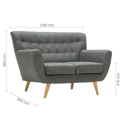 Birlea Loft 2 Seater Sofa Grey