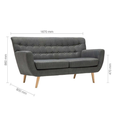 Birlea Loft 3 Seater Sofa Grey