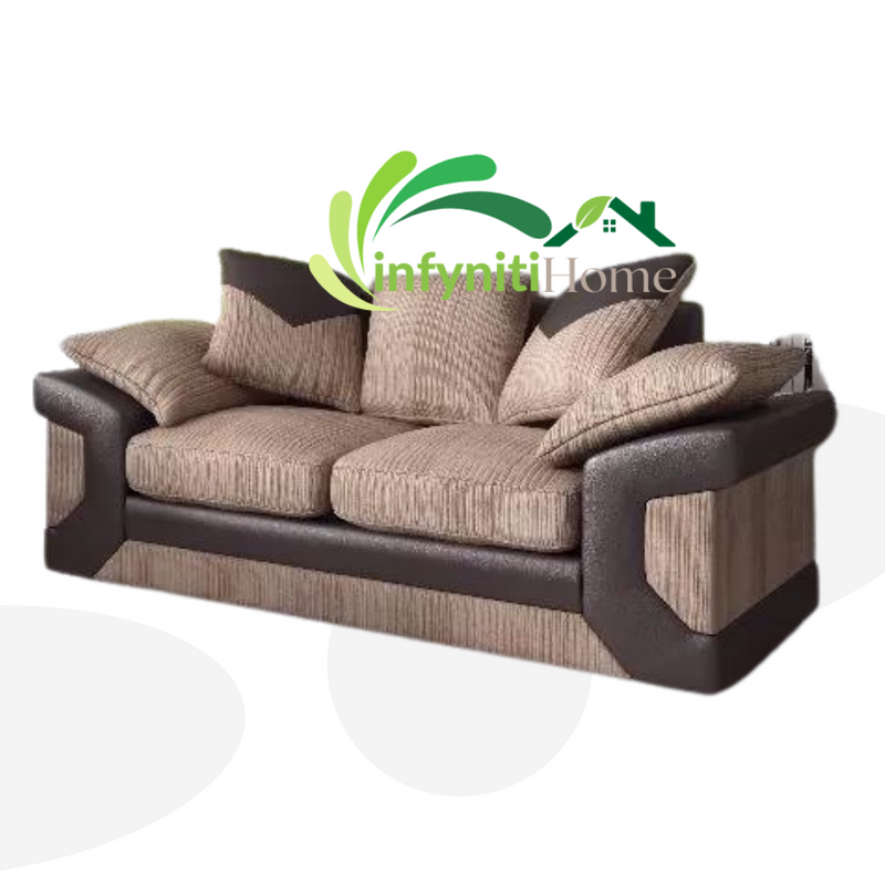 Dino Jumbo Cord Brown and Beige 2 Seater