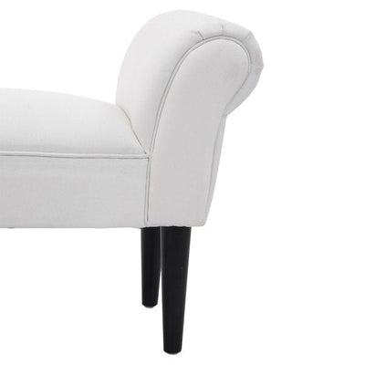 Upholstered MDF Bedroom Chaise Lounge Bench White