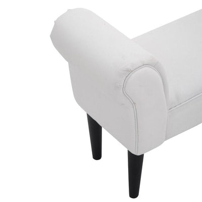 Upholstered MDF Bedroom Chaise Lounge Bench White