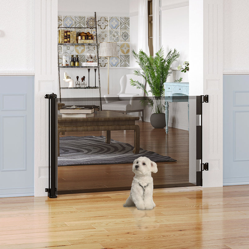 PawHut Foldable Pet Gate for Stairs Doorways Corridors - Black