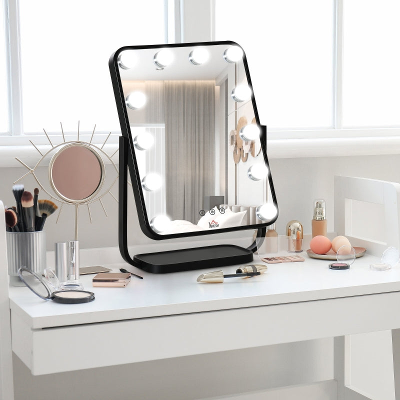 Hollywood Makeup Mirror With LED Lights, Black