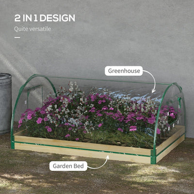 Raised Bed With Greenhouse- Natural Effect