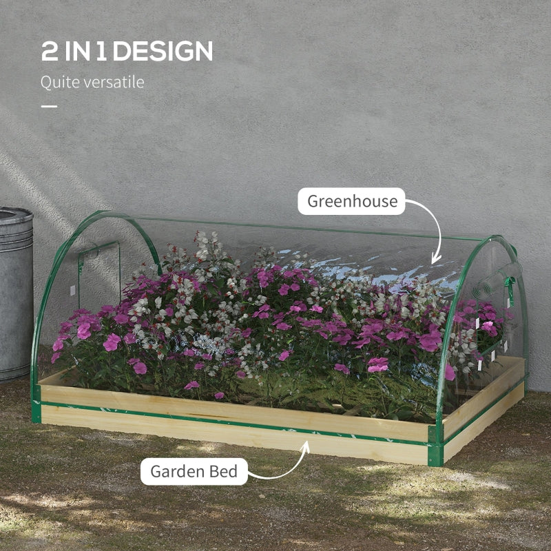 Raised Bed With Greenhouse- Natural Effect