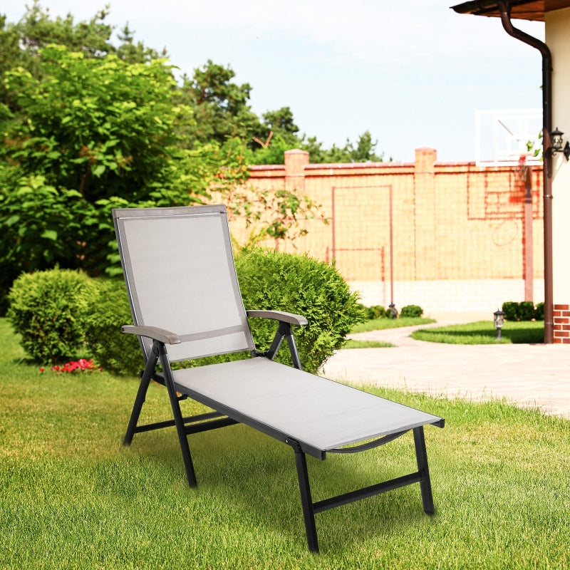 Outdoor Folding Lounger- Brown