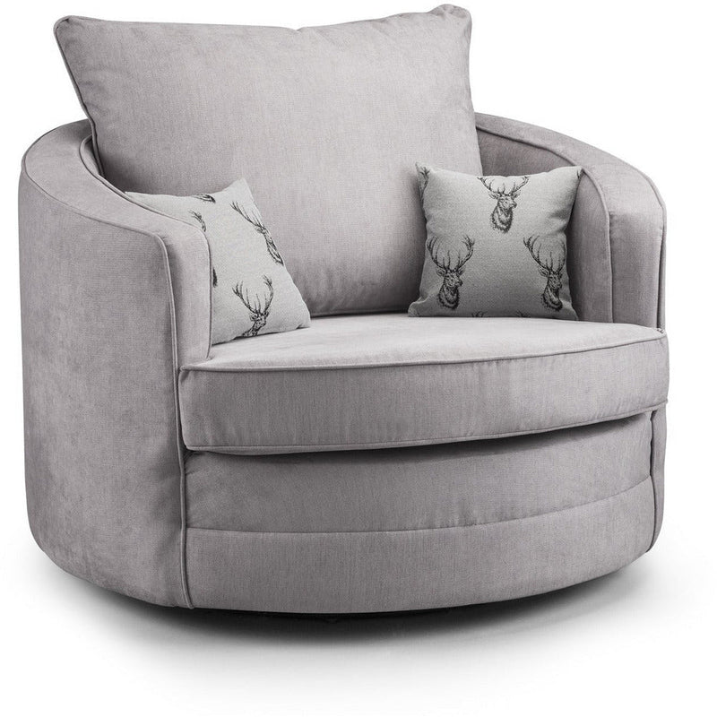 Verona Grey Soft Textured Swivel Chair