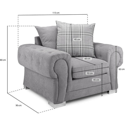 Verona Grey Soft Textured Armchair