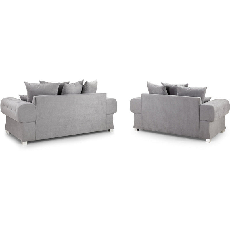 Verona Grey Soft Textured 2 & 3 Seater Sofa Set