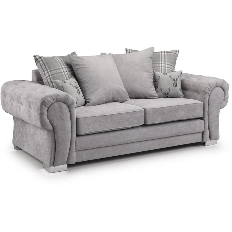 Verona Grey Soft Textured 3 Seater Sofa