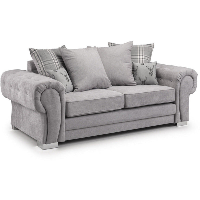 Verona Grey Soft Textured 2 & 3 Seater Sofa Set