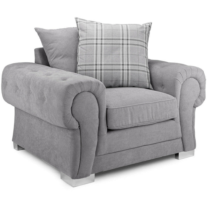 Verona Grey Soft Textured Armchair