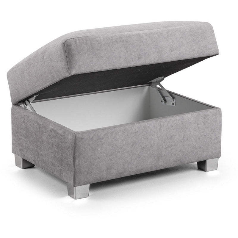 Verona Grey Soft Textured Footstool