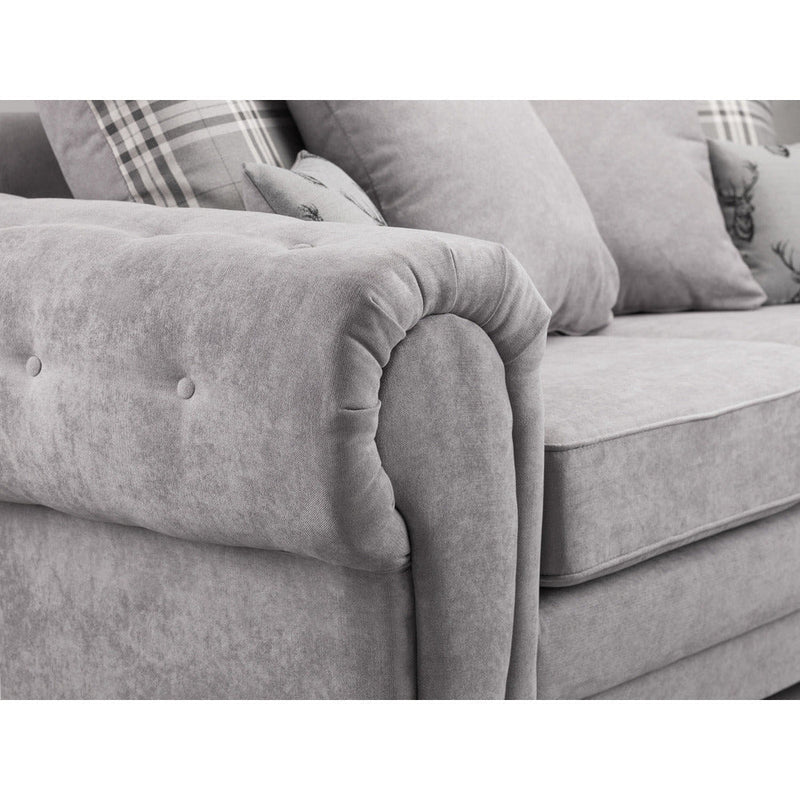 Verona Grey Soft Textured Large Corner Sofa